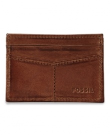 Slim down your card carrier with this sleek wallet from Fossil.