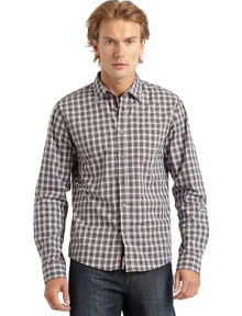 THE LOOKAllover check printShirt collarButton closurePatch pocket at chestLong sleeves with barrel cuffsTHE MATERIALCottonCARE & ORIGINMachine washImported THE LOOKAllover check printShirt collarButton closurePatch pocket at chestLong sleeves with barrel cuffsTHE MATERIALCottonCARE & ORIGINMachine washImported