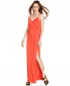 In a hot hue, the thigh-high slit adds sultry style to this BCBGMAXAZRIA maxi dress perfect for a summer soiree!