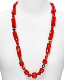 Channel mod sixties style with kate spade new york's enamel bead necklace in punch primary colors.