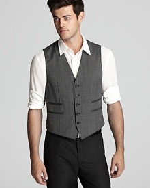 John Varvatos Star USA LUXE reprises the vest for a classically refined, unexpected element in your wardrobe. John Varvatos Star USA LUXE reprises the vest for a classically refined, unexpected element in your wardrobe.