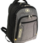 Tech star! Packed with super-sized compartments, this durable pack fits in your folders, files and notebooks, while also protecting your laptop & your tablet in padded pockets in the rear compartment. A soft-lined front zipper pocket and an extensive organizer are perfect for stashing your keys, MP3 players, phone and more.