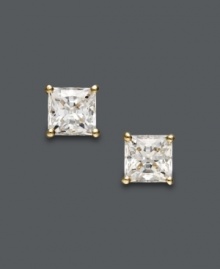 Top off any look with the perfect accessory. Arabella's princess-cut stud earrings feature a brilliant Swarovski zirconia (2-3/4 ct. t.w.) set in 14k gold. Approximate diameter: 5 mm. Top off any look with the perfect accessory. Arabella's princess-cut stud earrings feature a brilliant Swarovski zirconia (2-3/4 ct. t.w.) set in 14k gold. Approximate diameter: 5 mm.