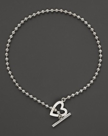 From the Toggle Heart collection, a sterling silver bead necklace with signature toggle closure. Designed by Gucci. From the Toggle Heart collection, a sterling silver bead necklace with signature toggle closure. Designed by Gucci.