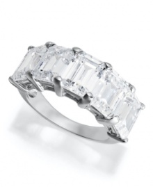 A five stone stunner. Arabella's ultra-sparkly ring features five baguette-cut Swarovski zirconias (15-1/5 ct. t.w.) set in sterling silver. Size 7. A five stone stunner. Arabella's ultra-sparkly ring features five baguette-cut Swarovski zirconias (15-1/5 ct. t.w.) set in sterling silver. Size 7.