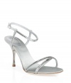 Put your best foot forward in these rhinestone embellished sandals from Giuseppe Zanotti - Crisscross front, ankle strap with buckle closure, all-over rhinestone trim, stiletto heel - Style with a figure-hugging sheath dress and a statement clutch