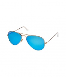 Originally designed for fighter pilots, Ray-Bans Aviator sunglasses are an iconic choice guaranteed to take you through the seasons in cool style - Smaller in size - Gold-toned metal frames, light blue mirrored lenses, clear nose pieces, clear earpieces - Lens filter category 3, prescription friendly - Comes with a logo-stamped semi-hard carrying case - Amp up your look with a leather jacket and edgy ankle boots Originally designed for fighter pilots, Ray-Bans Aviator sunglasses are an iconic choice guaranteed to take you through the seasons in cool style - Smaller in size - Gold-toned metal frames, light blue mirrored lenses, clear nose pieces, clear earpieces - Lens filter category 3, prescription friendly - Comes with a logo-stamped semi-hard carrying case - Amp up your look with a leather jacket and edgy ankle boots
