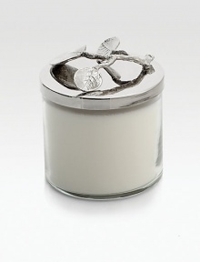 Michael Aram's Signature Home Scents are weightless, subtle and universal yet exuberant and complex.This refreshingly herbal Botanical Leaf scent draws upon the delicacy of the geranium flower with hints of mandarin and bergamot. A soothing mid-note of amber is accented with a drop of coriander and parsley leaves, and top accords of rose and lemon oil.HandmadeStainless steel, nickelplate5.25H X 3 diam.Made in USA Michael Aram's Signature Home Scents are weightless, subtle and universal yet exuberant and complex.This refreshingly herbal Botanical Leaf scent draws upon the delicacy of the geranium flower with hints of mandarin and bergamot. A soothing mid-note of amber is accented with a drop of coriander and parsley leaves, and top accords of rose and lemon oil.HandmadeStainless steel, nickelplate5.25H X 3 diam.Made in USA