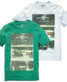 Go graphic. These t-shirts from Guess are green light for easy casual style.