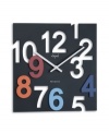 Cutouts make this clock a standout, with hours cut, raised and jumbled together on one ultra-whimsical dial. Bold colors add pop to a design that's already irresistible. From Opal Clocks.