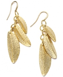 You'll fall for Alfani's beautiful leaf earrings. These sweetly shining drop earrings feature three textured leaves crafted in gold-plated mixed metal. Approximate drop: 2-3/4 inches. You'll fall for Alfani's beautiful leaf earrings. These sweetly shining drop earrings feature three textured leaves crafted in gold-plated mixed metal. Approximate drop: 2-3/4 inches.