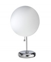 More than meets the eye. This clever mirror can be used in four different ways – stand it on your vanity, separate it from the pedestal to create a hand-held device, stick it to the wall with suction cups or use hardware to attach it permanently.
