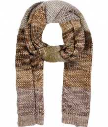 Take an iconic stance on this seasons love for chunky knits with Missonis super soft contrast knit scarf - Ribbed trim - Layer over everything from edgy leather biker jackets to timeless tailored trench coats Take an iconic stance on this seasons love for chunky knits with Missonis super soft contrast knit scarf - Ribbed trim - Layer over everything from edgy leather biker jackets to timeless tailored trench coats