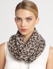 An endless design crafted of luxurious cashmere with a fierce animal print. Cashmere12 X 26½ loopDry cleanImported An endless design crafted of luxurious cashmere with a fierce animal print. Cashmere12 X 26½ loopDry cleanImported