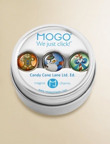 Packaged in a magnetic, reusable gift tin, three beautiful charms click onto any MOGO charm bracelet. With so many styles there is a charm to match every mood!Silvertone and resinMagnetic attachmentSuitable for ages 8 and upImported Please note: Bracelet sold separately. Packaged in a magnetic, reusable gift tin, three beautiful charms click onto any MOGO charm bracelet. With so many styles there is a charm to match every mood!Silvertone and resinMagnetic attachmentSuitable for ages 8 and upImported Please note: Bracelet sold separately.