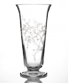 Utterly romantic, the Trousseau trumpet vase from Martha Stewart Collection features a feminine tulip shape and etched florals in clear glass. A beautiful gift for a beautiful couple. Utterly romantic, the Trousseau trumpet vase from Martha Stewart Collection features a feminine tulip shape and etched florals in clear glass. A beautiful gift for a beautiful couple.