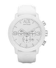 Total white out: a crisp sport watch by AX Armani Exchange.