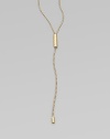 A delicate design with a ball chain strand and a geometric engraved link in 18k gold. 18k goldLength, about 22Slip-on styleMade in Italy
