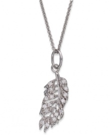 A natural choice. B. Brilliant's feather pendant sparkles with round-cut cubic zirconias (3/4 ct. t.w.) providing a lustrous touch. Crafted from sterling silver. Approximate length: 18 inches. Approximate drop: 1-1/4 inches. Approximate width: 1/2 inch. A natural choice. B. Brilliant's feather pendant sparkles with round-cut cubic zirconias (3/4 ct. t.w.) providing a lustrous touch. Crafted from sterling silver. Approximate length: 18 inches. Approximate drop: 1-1/4 inches. Approximate width: 1/2 inch.