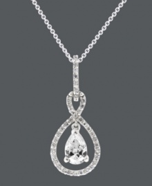 Simple and sublime. This sparkling pendant by B. Brilliant adds just the right touch with a a pear-cut cubic zirconia (1-5/8 ct. t.w.) and cubic zirconia-accented setting and bail. Crafted in sterling silver. Approximate length: 18 inches. Approximate drop: 1-1/4 inch. Simple and sublime. This sparkling pendant by B. Brilliant adds just the right touch with a a pear-cut cubic zirconia (1-5/8 ct. t.w.) and cubic zirconia-accented setting and bail. Crafted in sterling silver. Approximate length: 18 inches. Approximate drop: 1-1/4 inch.