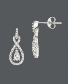When you're looking for that final touch, B. Brilliant has got you covered! This elegant pair of earrings features a unique, swirling teardrop design that highlights dozens of sparkling, round-cut cubic zirconias (1 ct. t.w.). Crafted in sterling silver. Approximate drop: 5/8 inch. When you're looking for that final touch, B. Brilliant has got you covered! This elegant pair of earrings features a unique, swirling teardrop design that highlights dozens of sparkling, round-cut cubic zirconias (1 ct. t.w.). Crafted in sterling silver. Approximate drop: 5/8 inch.