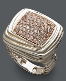 Stun them with this square-shaped statement maker! Balissima by Effy Collection's dazzling design features swirls of 14k rose gold cradling pave-set, round-cut diamonds (1/2 ct. t.w.). Size 7. Stun them with this square-shaped statement maker! Balissima by Effy Collection's dazzling design features swirls of 14k rose gold cradling pave-set, round-cut diamonds (1/2 ct. t.w.). Size 7.
