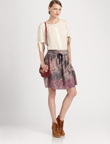 Styled with a quirky print and playfully flared silhouette, this cotton skirt has a comfy elastic waistband and slash pockets. Elastic waistband with drawstringSlash pocketsAbout 20 longCottonDry cleanImportedModel shown is 5'10 (177cm) wearing US size Small. Styled with a quirky print and playfully flared silhouette, this cotton skirt has a comfy elastic waistband and slash pockets. Elastic waistband with drawstringSlash pocketsAbout 20 longCottonDry cleanImportedModel shown is 5'10 (177cm) wearing US size Small.
