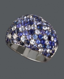 Stun them with sapphires! This statement-making ring from Balissima by Effy Collection features a chic, dome-shaped design that shines with a gradation of sparkling, multicolored sapphires (5-3/4 ct. t.w.). Crafted in sterling silver. Size 7. Stun them with sapphires! This statement-making ring from Balissima by Effy Collection features a chic, dome-shaped design that shines with a gradation of sparkling, multicolored sapphires (5-3/4 ct. t.w.). Crafted in sterling silver. Size 7.