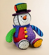 Spreading holiday cheer, this festive, cuddly snowman will bring a smile to your little one's face with a vibrant patchwork pattern and renowned Let It Snow tune.12W X 11HCottonWashable surfaceRecommended for ages 0+AAA batteries includedImported
