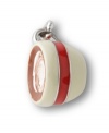 Wake up and smell the coffee all day long with Fossil's whimsical coffee cup charm. Set in silver tone mixed metal, it features cream and red enamel embellishment and a coffee swirl design. Approximate drop: 7/8 inch.