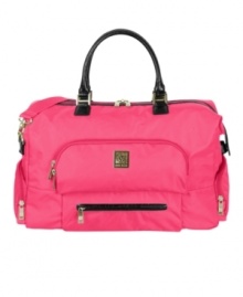 You're flying with the standout style and ultra lightweight construction of this versatile duffel. The chic exterior features embossed crocodile trim and opens to reveal a roomy compartment lined in a signature lion's mane print. 10-year warranty. (Clearance) You're flying with the standout style and ultra lightweight construction of this versatile duffel. The chic exterior features embossed crocodile trim and opens to reveal a roomy compartment lined in a signature lion's mane print. 10-year warranty. (Clearance)