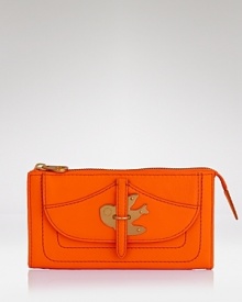 Turn on the brights with this leather clutch from MARC BY MARC JACOBS. In a vivid hue, this avian-embellished style is an after-hours companion with wings. Turn on the brights with this leather clutch from MARC BY MARC JACOBS. In a vivid hue, this avian-embellished style is an after-hours companion with wings.