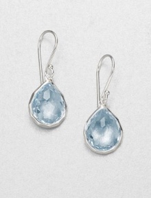 From the Rock Candy® Collection. A chic style with a faceted, teardrop shaped blue topaz set in hammered sterling silver. Blue topazSterling silverDrop, about .4Hook backImported From the Rock Candy® Collection. A chic style with a faceted, teardrop shaped blue topaz set in hammered sterling silver. Blue topazSterling silverDrop, about .4Hook backImported