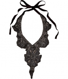 Give your party look a high style finish with this statement-making crystal embellished necklace from Hoss Intropia - Art Deco patterned crystal-embellished bib necklace - Black self-tie ribbon closure - Style with a simple silk tee and slouchy pants or a flirty cocktail dress and matching metallic peep-toes Give your party look a high style finish with this statement-making crystal embellished necklace from Hoss Intropia - Art Deco patterned crystal-embellished bib necklace - Black self-tie ribbon closure - Style with a simple silk tee and slouchy pants or a flirty cocktail dress and matching metallic peep-toes