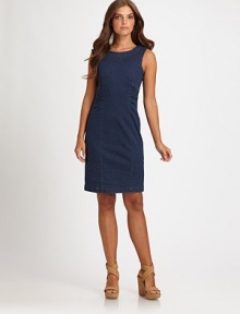 A sophisticated silhouette featuring flattering Princess seams and gathered waist details in a casual-chic fabrication.Round neckSleevelessFrench dartsGathered waist detailPrincess seamsAbout 22 from natural waist98% cotton/2% elastaneMachine washImported Model shown is 5'9½ (176cm) wearing US size 4. A sophisticated silhouette featuring flattering Princess seams and gathered waist details in a casual-chic fabrication.Round neckSleevelessFrench dartsGathered waist detailPrincess seamsAbout 22 from natural waist98% cotton/2% elastaneMachine washImported Model shown is 5'9½ (176cm) wearing US size 4.