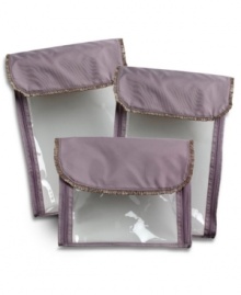 Create order from chaos! Take control of packing with innovative perfect packers, which feature see-through windows and side zippers for easy-access and identification of your favorite accessories along for the ride. Create order from chaos! Take control of packing with innovative perfect packers, which feature see-through windows and side zippers for easy-access and identification of your favorite accessories along for the ride.