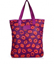Work a fun print into busy days with Marc by Marc Jacobs stripey lip print shopper - Double top handles, logo plaque, inside back wall slot pocket with Velcro closure - Perfect for running errands or giving as a holiday gift Work a fun print into busy days with Marc by Marc Jacobs stripey lip print shopper - Double top handles, logo plaque, inside back wall slot pocket with Velcro closure - Perfect for running errands or giving as a holiday gift