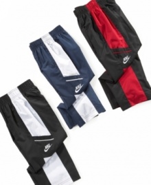 Pull-on and go! These Nike sports pants are a rugged favorite for boys on the run! Pull-on and go! These Nike sports pants are a rugged favorite for boys on the run!