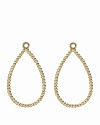 Slip PANDORA's 14K gold teardrop hoop charms onto french wire or hoop earrings for a dramatic customized look.