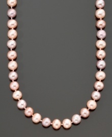 The epitome of femininity. Belle de Mer's pretty pink necklace features cultured freshwater pearls (6-7 mm) and a 14k gold clasp. Approximate length: 18 inches. The epitome of femininity. Belle de Mer's pretty pink necklace features cultured freshwater pearls (6-7 mm) and a 14k gold clasp. Approximate length: 18 inches.
