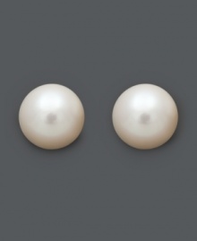 Effortless style that complements any ensemble. Belle de Mer's sweet stud earrings feature a 14k white gold setting cradling a cultured freshwater pearl (6-1/2-7 mm). Approximate diameter: 1/2 inch. Effortless style that complements any ensemble. Belle de Mer's sweet stud earrings feature a 14k white gold setting cradling a cultured freshwater pearl (6-1/2-7 mm). Approximate diameter: 1/2 inch.