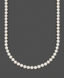 A chic strand of extra glamour. Put on the finishing touches with Belle de Mer's beautiful A+ Akoya cultured pearls (8-8-1/2 mm) set in 14k gold. Approximate length: 20 inches. A chic strand of extra glamour. Put on the finishing touches with Belle de Mer's beautiful A+ Akoya cultured pearls (8-8-1/2 mm) set in 14k gold. Approximate length: 20 inches.