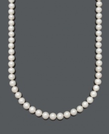 Give a loved one the gift of sheer elegance. This timeless necklace by Belle de Mer features AA cultured freshwater pearls (10-11 mm) with a 14k gold clasp. Approximate length: 22 inches. Give a loved one the gift of sheer elegance. This timeless necklace by Belle de Mer features AA cultured freshwater pearls (10-11 mm) with a 14k gold clasp. Approximate length: 22 inches.