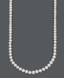 The key to classic style is a chic strand of pearls. Belle de Mer necklace features cultured freshwater pearls (9-10 mm) with a 14k gold clasp. Approximate length: 30 inches. The key to classic style is a chic strand of pearls. Belle de Mer necklace features cultured freshwater pearls (9-10 mm) with a 14k gold clasp. Approximate length: 30 inches.