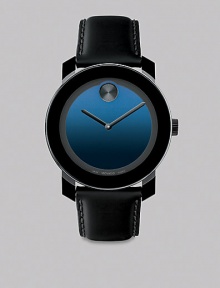 A sleek and modern timepiece designed with a minimalist style and Swiss quartz precision. Round bezelQuartz movementWater resistant to 3 ATMStainless steel/composite case: 42mm (1.65)Leather strapImported A sleek and modern timepiece designed with a minimalist style and Swiss quartz precision. Round bezelQuartz movementWater resistant to 3 ATMStainless steel/composite case: 42mm (1.65)Leather strapImported