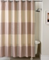 Add a splash of color to your bath with the Encore Stripe shower curtain from Martha Stewart Collection. Thick horizontal stripes are fresh and contemporary in warm tones.