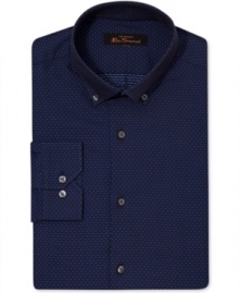 Take your office look in a different direction with the on-point polka-dots of this Ben Sherman dress shirt. Take your office look in a different direction with the on-point polka-dots of this Ben Sherman dress shirt.
