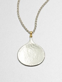 An elegant yet whimsical style with a sterling silver bottle-shaped pendant accented with a radiant 24k gold bale on a link chain. Sterling silver24k goldLength, about 23.6 adjustablePendant size, about 1.7Lobster clasp closureImported 