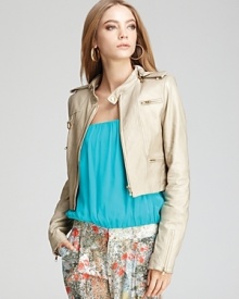 Alice + Olivia Jacket - Graham Hooded Biker Jacket