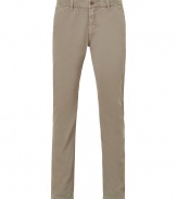 Raise the bar on modern musts with Closeds casually cool beige chinos - In a soft yet durable pure cotton - On trend slim cut, with a medium low rise - Zip fly, belt loops and button closure - Slash pockets at sides, welt pockets at rear - Easily dressed up or down, ideal for pairing with denim shirts, button downs, tees and pullovers